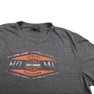 Harley Davidson Valparaiso Indiana T-Shirt Mens Charcoal Grey Graphic Tee XL